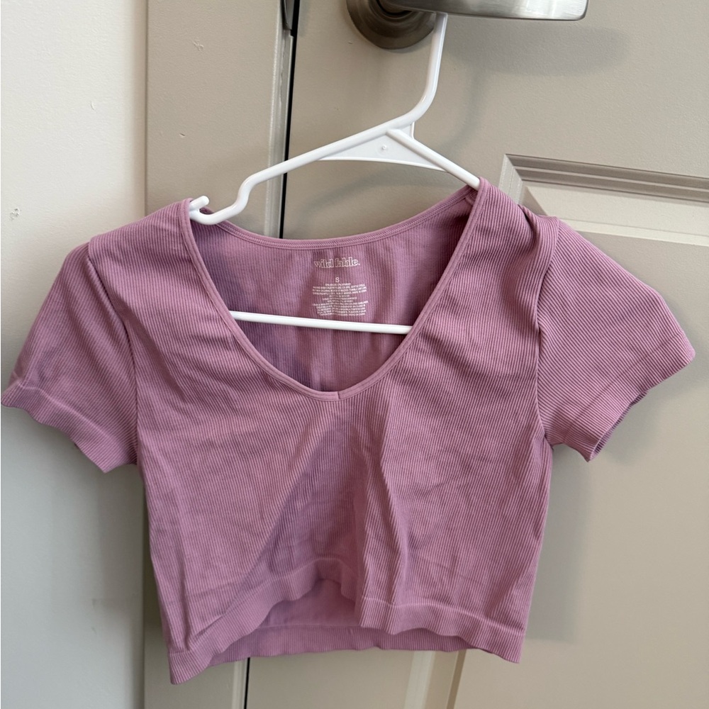 Wild Fable Mauve Ribbed Crop Top